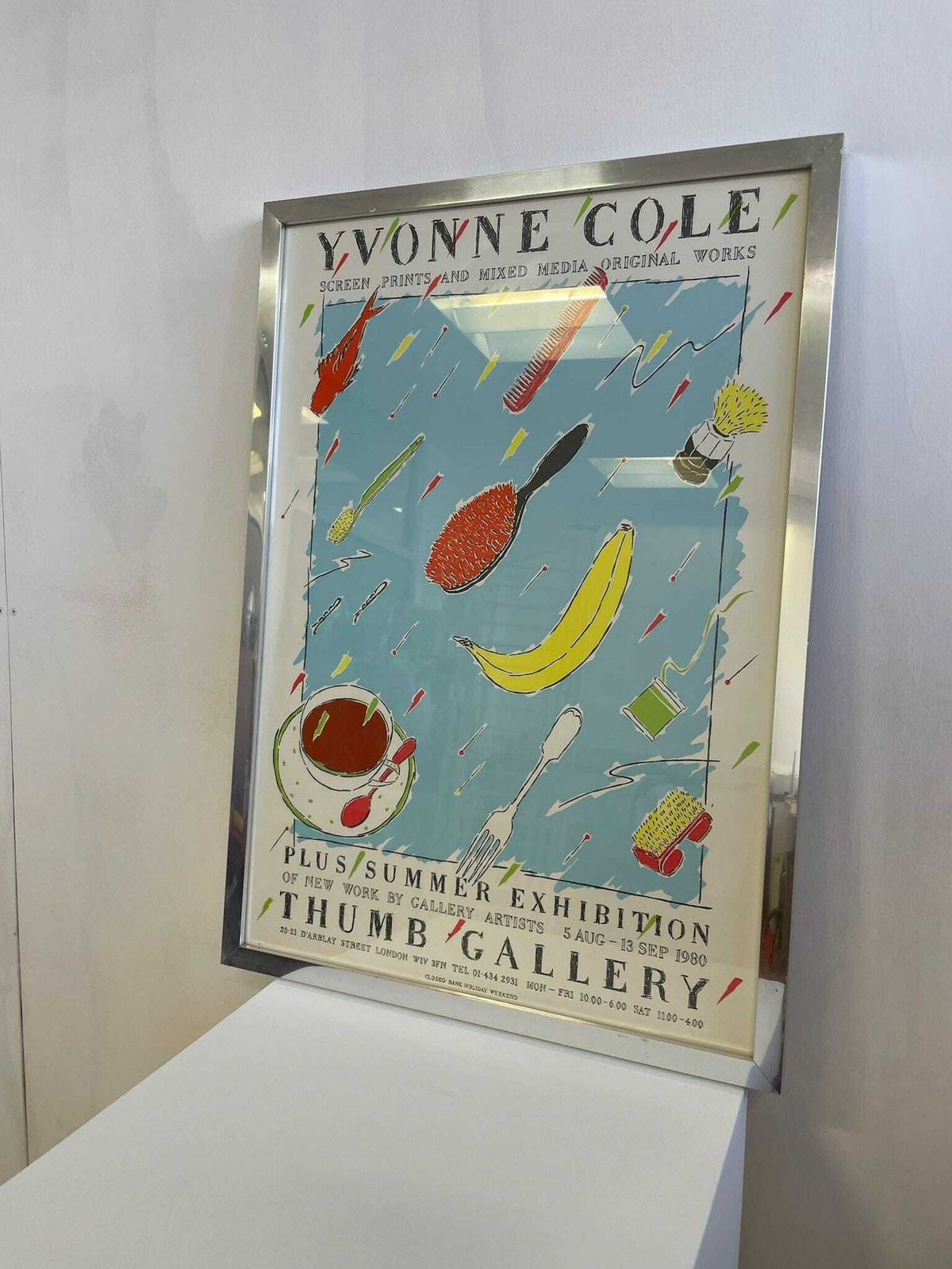 Yvonne Cole And Thumb Gallery Exhibition Poster 1980 photo furniture