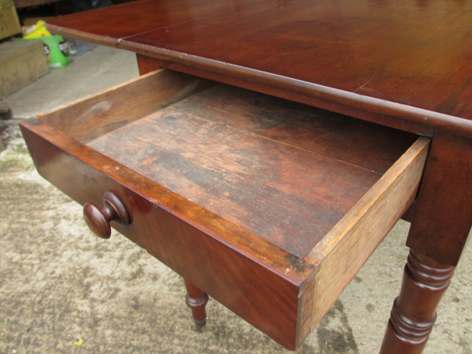Victorian Mahogany Pembroke Table With Drawer photo furniture