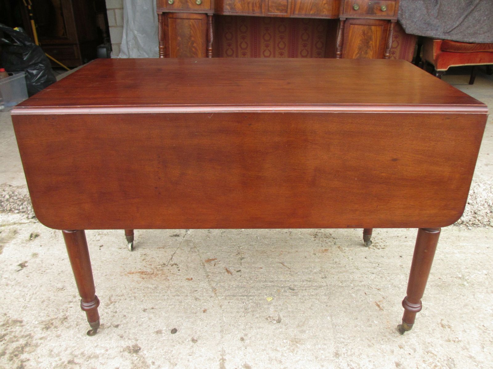 525.0 Victorian Mahogany Pembroke Table With Drawer photo