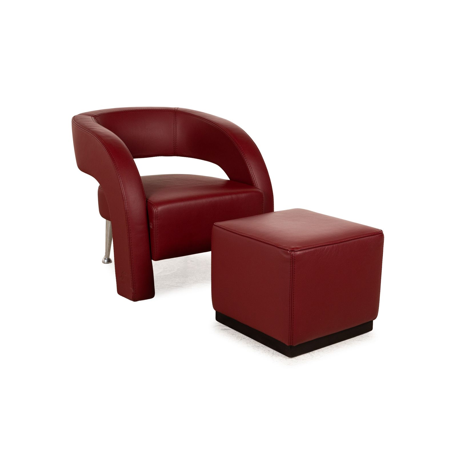 Ensemble de fauteuils Formenti Wave en cuir rouge