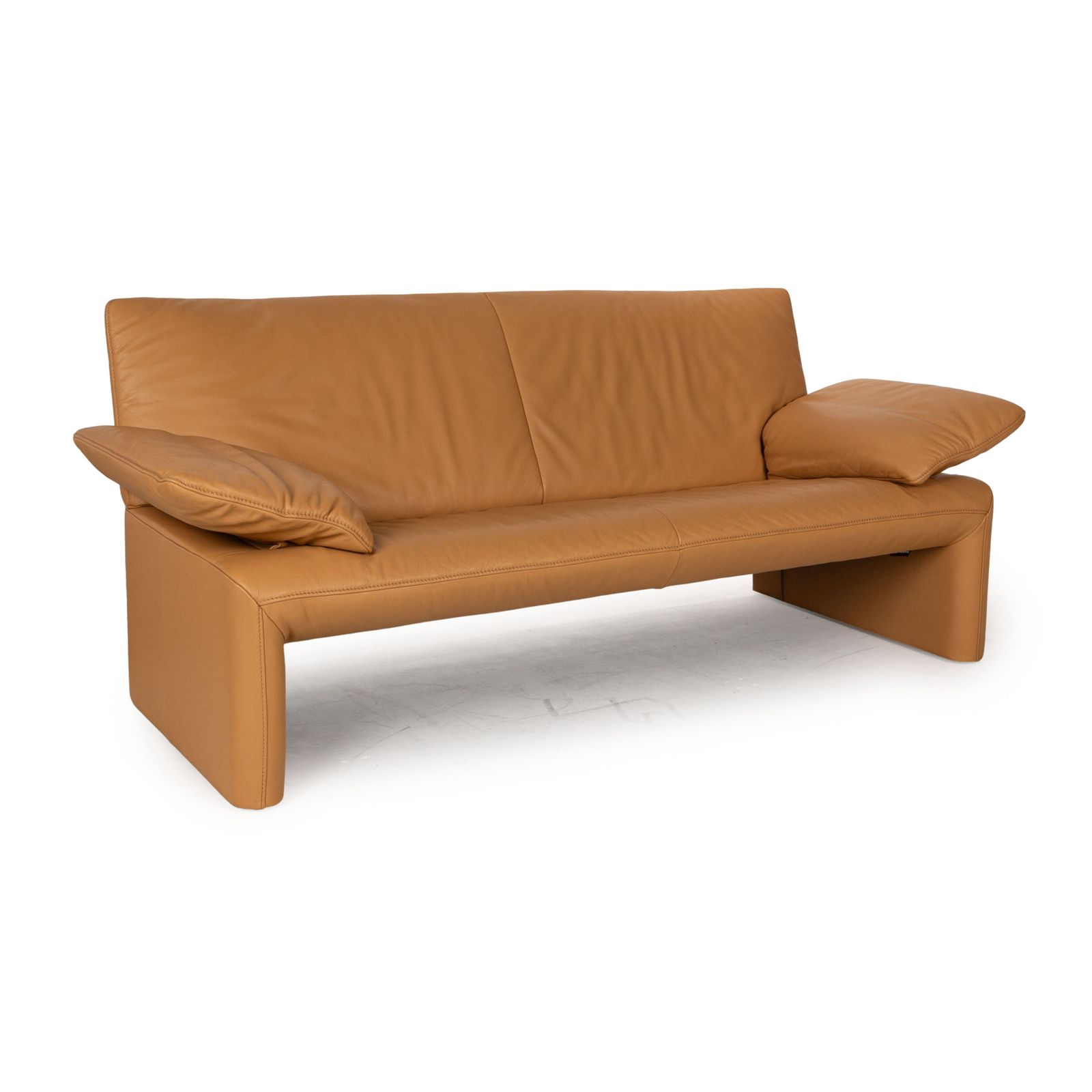 photo furniture Canapé 2 places Jori Linea en cuir marron, fonction manuelle
