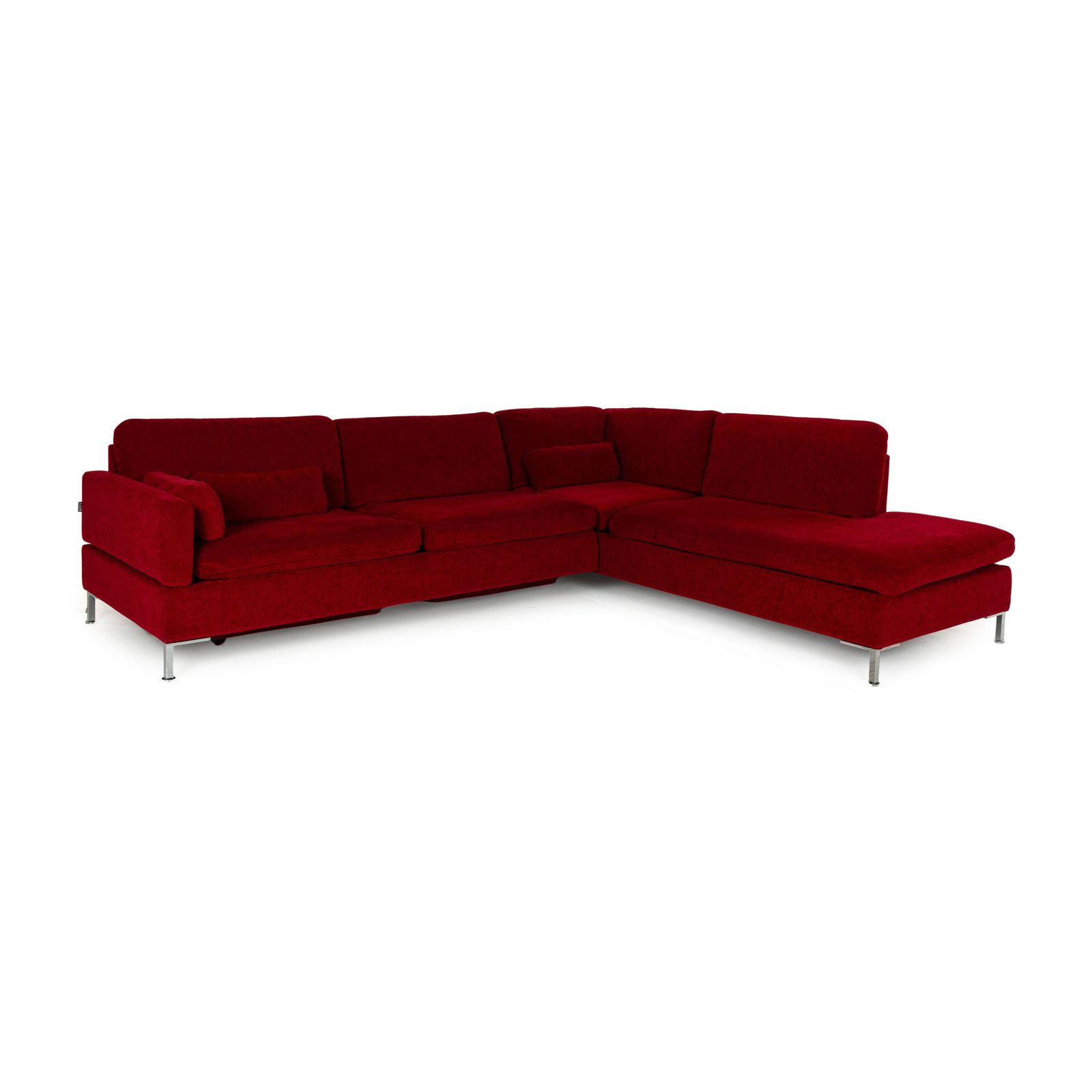 Canapé d'angle Brühl Alba en tissu rouge, fonction manuelle