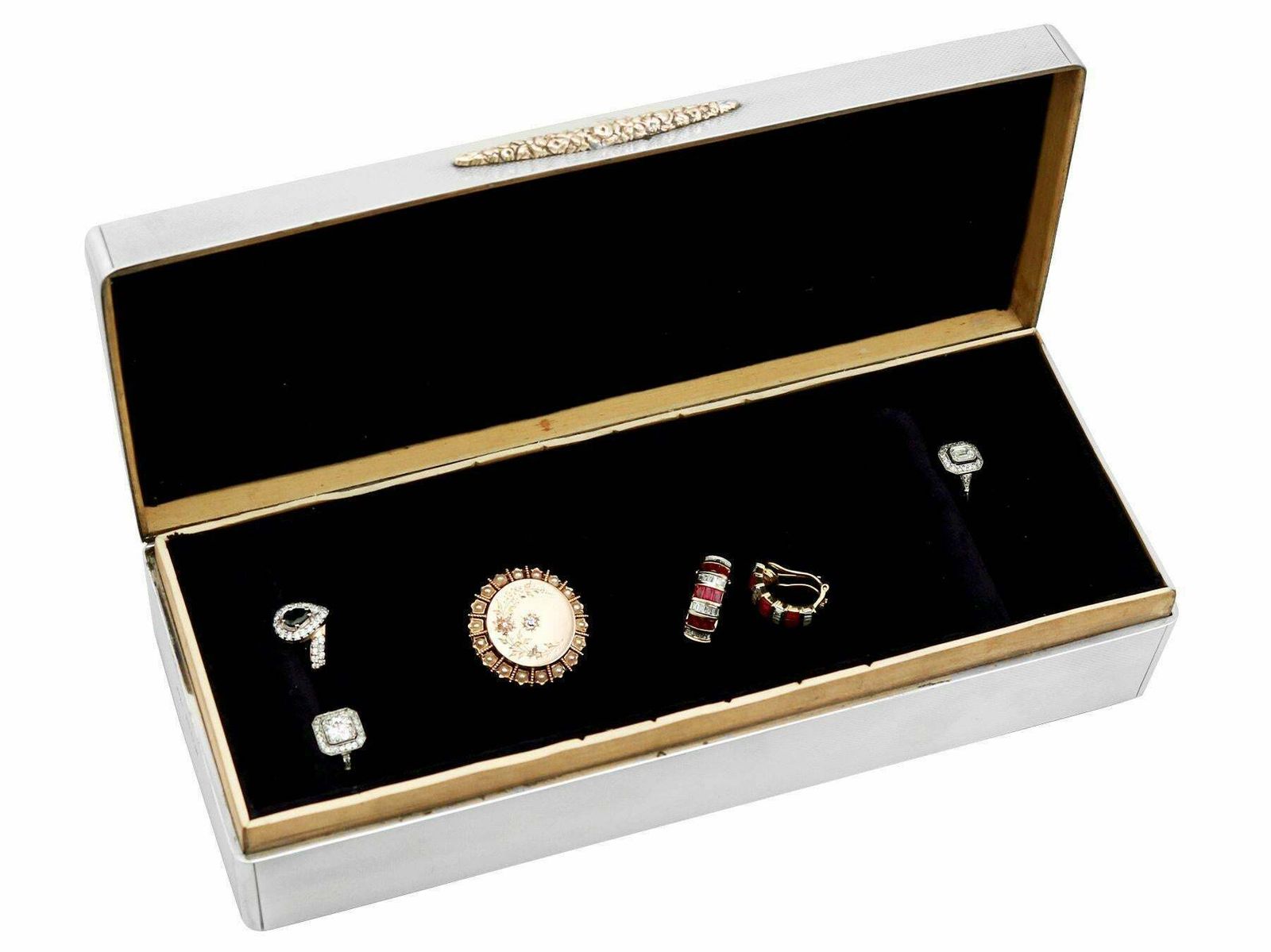 Sterling Silver Jewelry Box By S J Rose & Son photo vinterior
