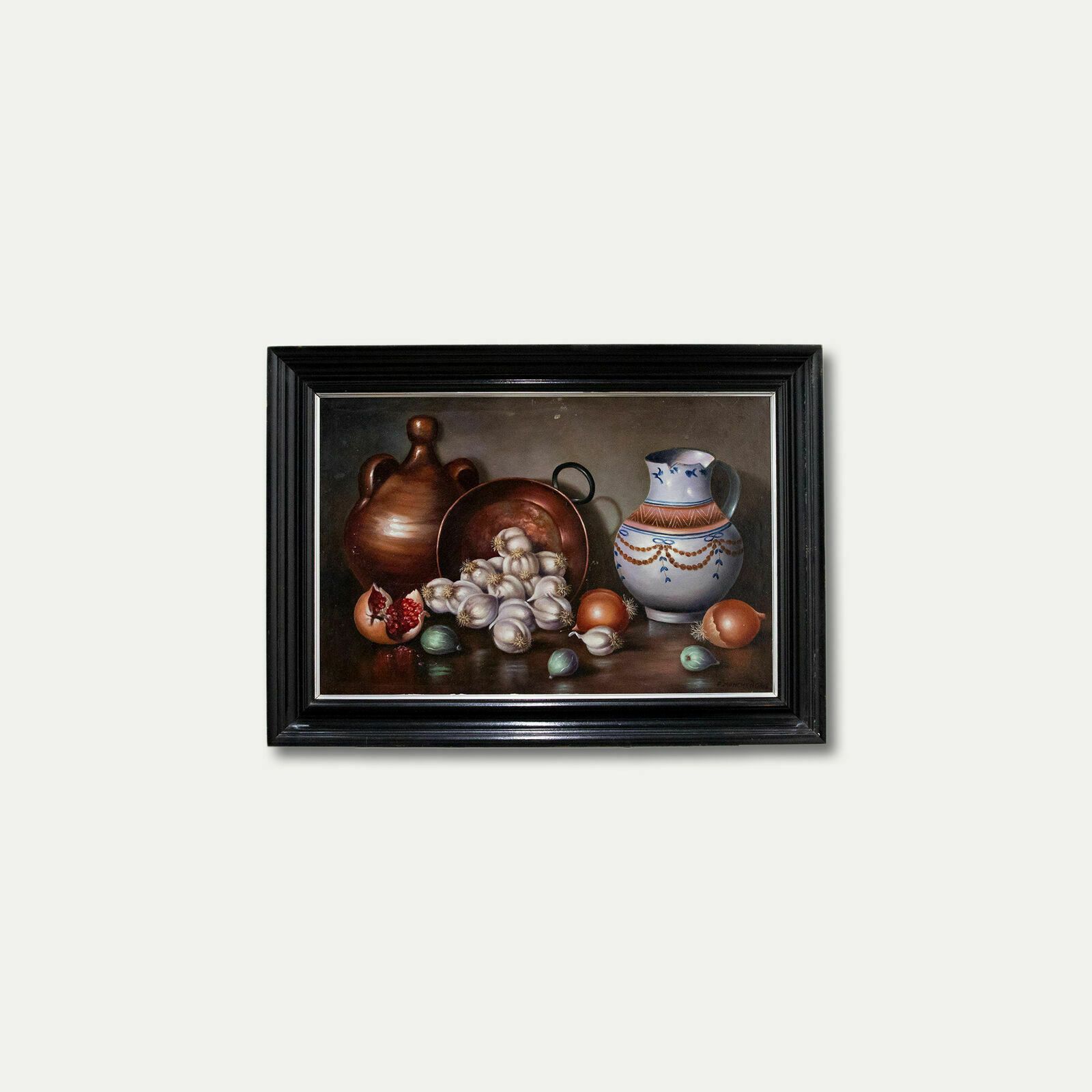 F. Mancheno   French Contemporary Oil, Still Life Of Garlic & Onions photo buy