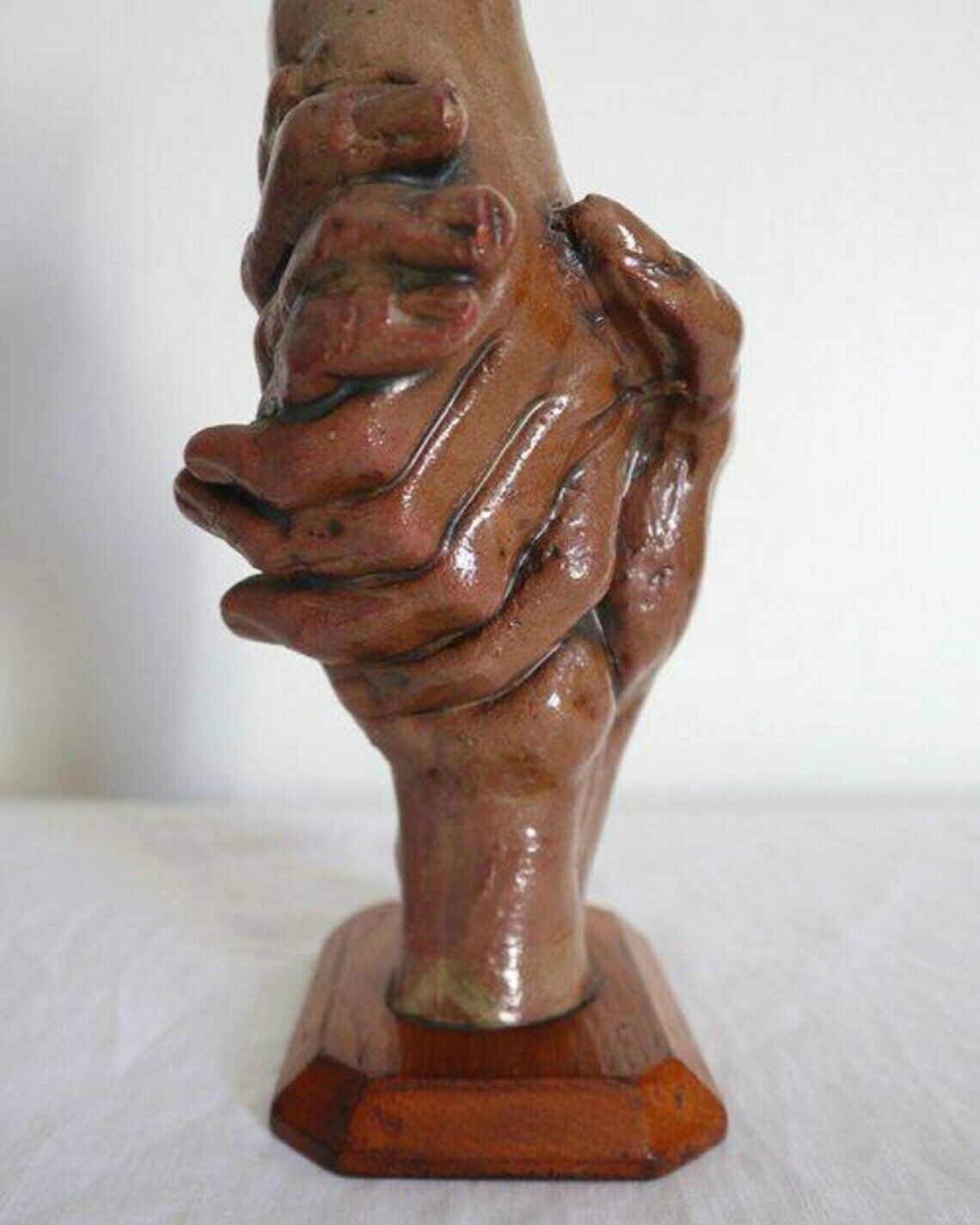 Mid Century Italian Terracotta Sculpture Of Holding Hands photo 185.0