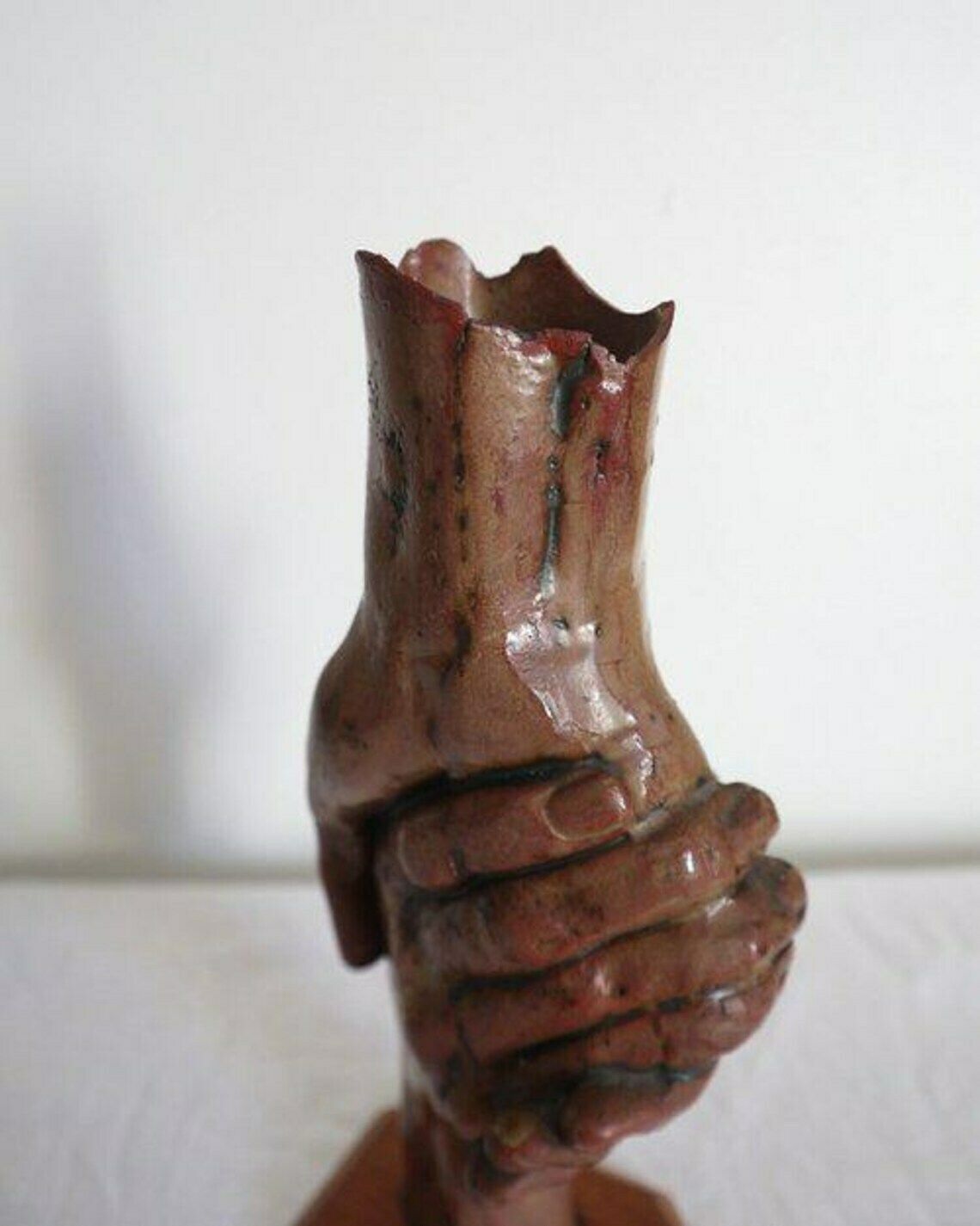 Mid Century Italian Terracotta Sculpture Of Holding Hands photo buy