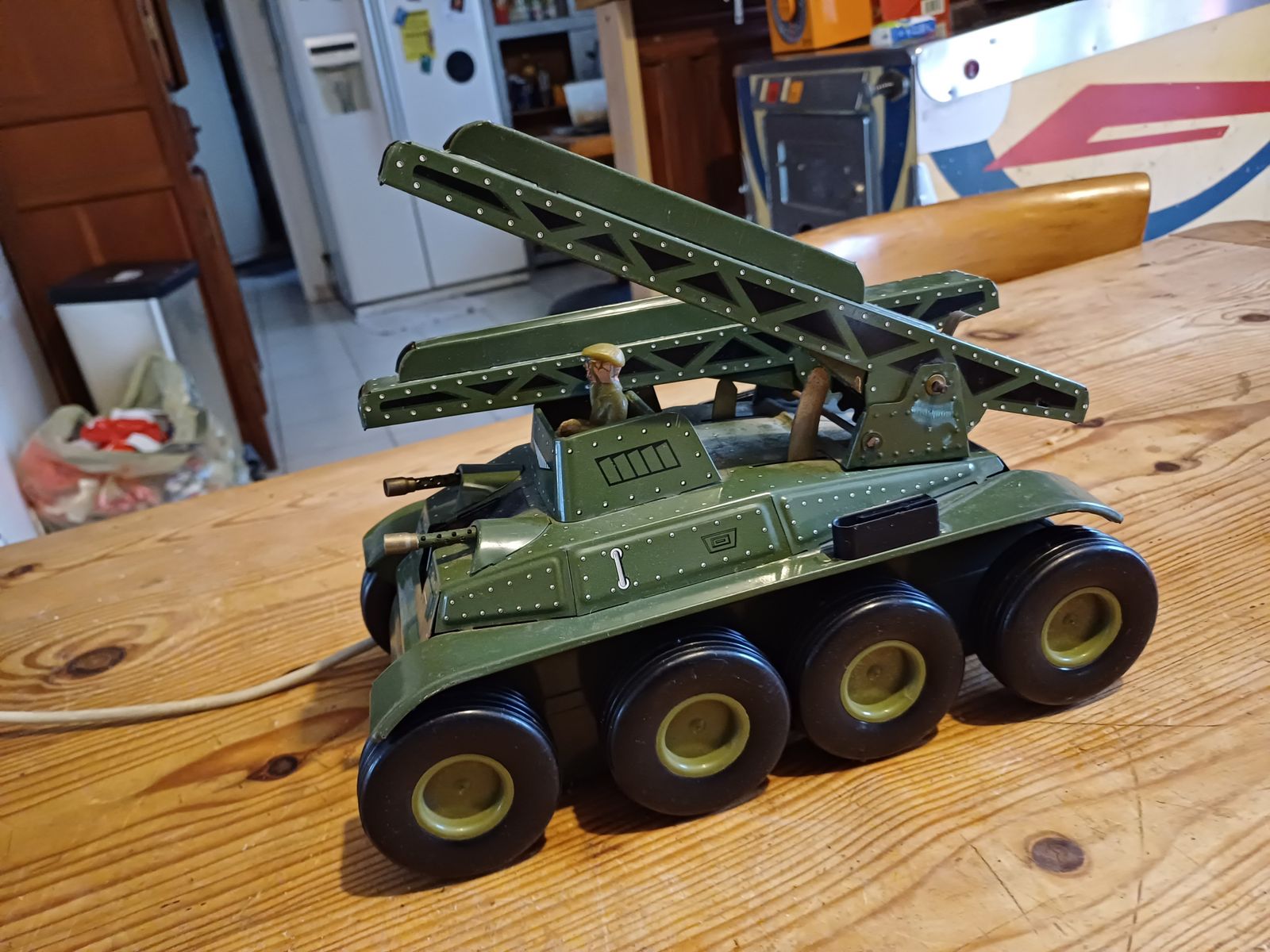 Old Toy In Sheet Metal Joustra Engine Lance Missilles Militaria photo 63.0