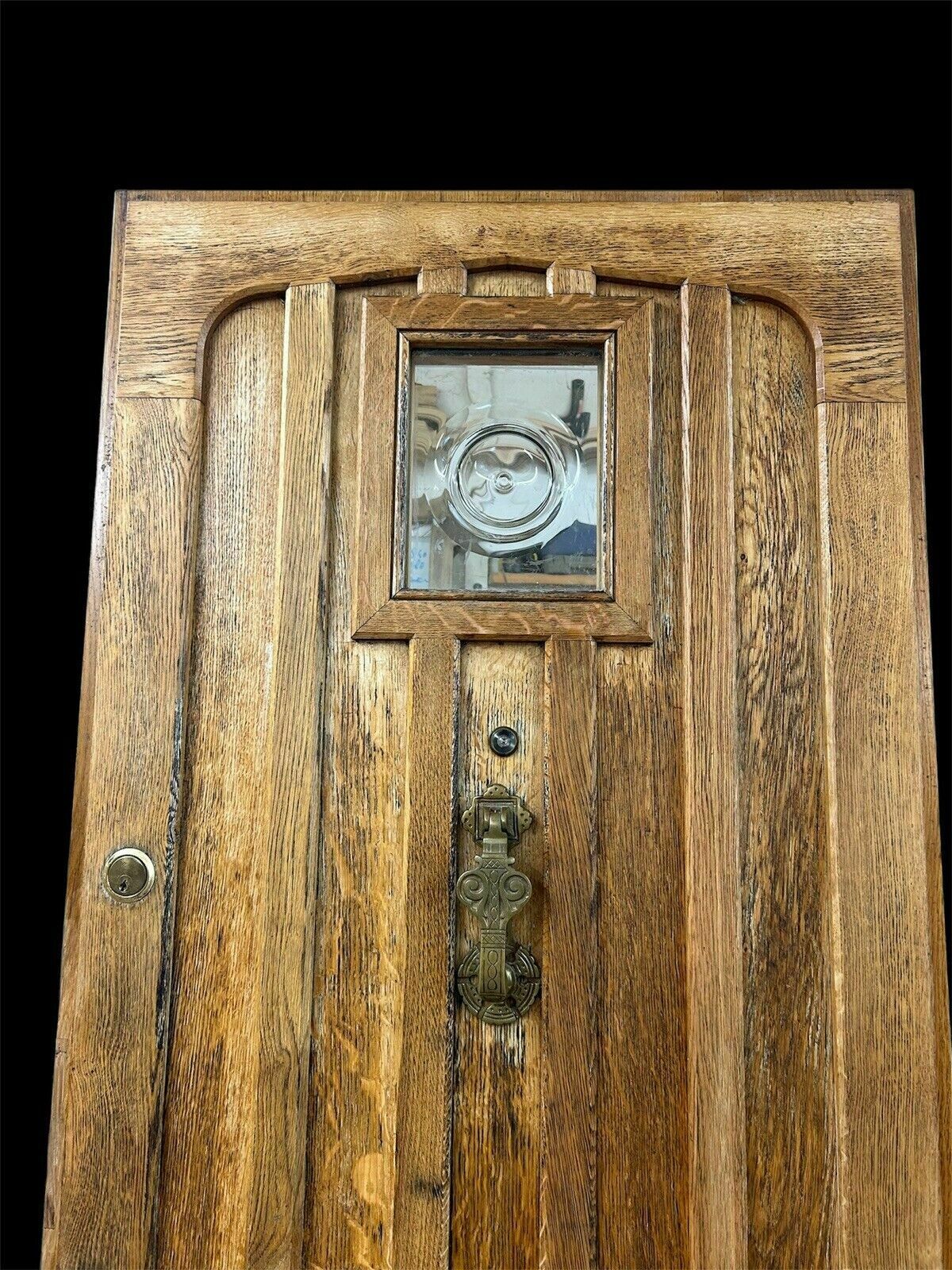Solid Oak Front Door Old Period Antique Glass Reclaimed Wood Iron Bespoke Joiner photo furniture