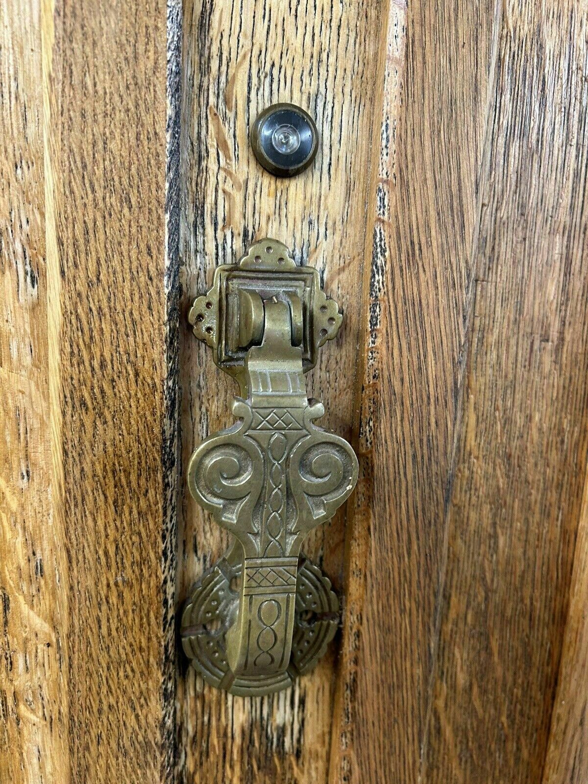 Solid Oak Front Door Old Period Antique Glass Reclaimed Wood Iron Bespoke Joiner photo vinterior