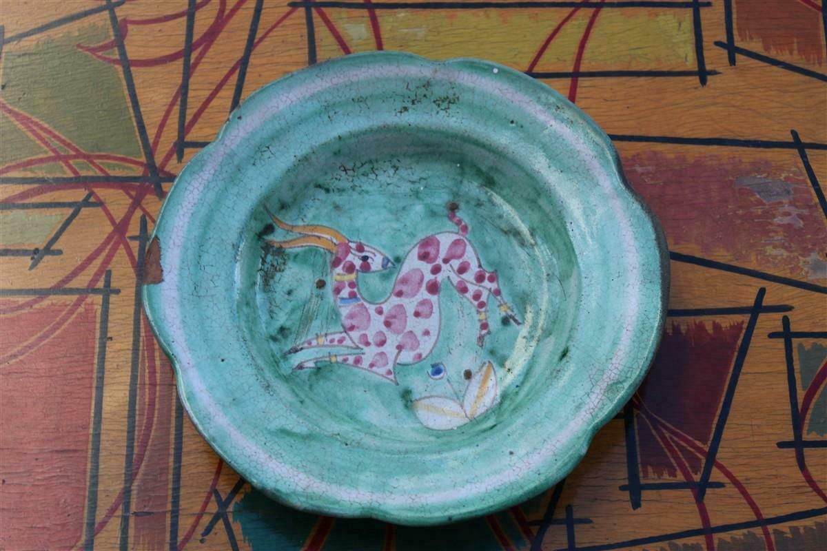 Mid Century Vietri Ceramic Plate Made In Italy With Aries photo furniture