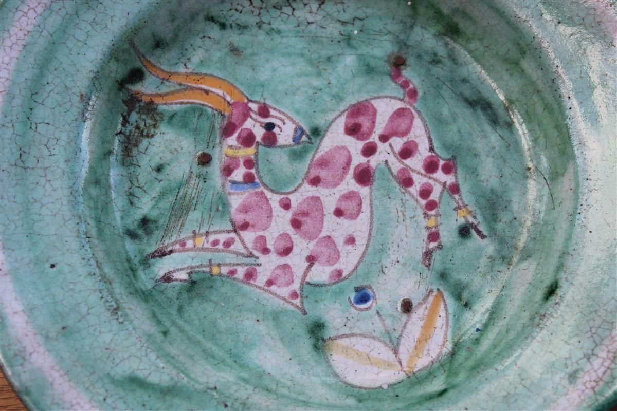 Mid Century Vietri Ceramic Plate Made In Italy With Aries photo for sale