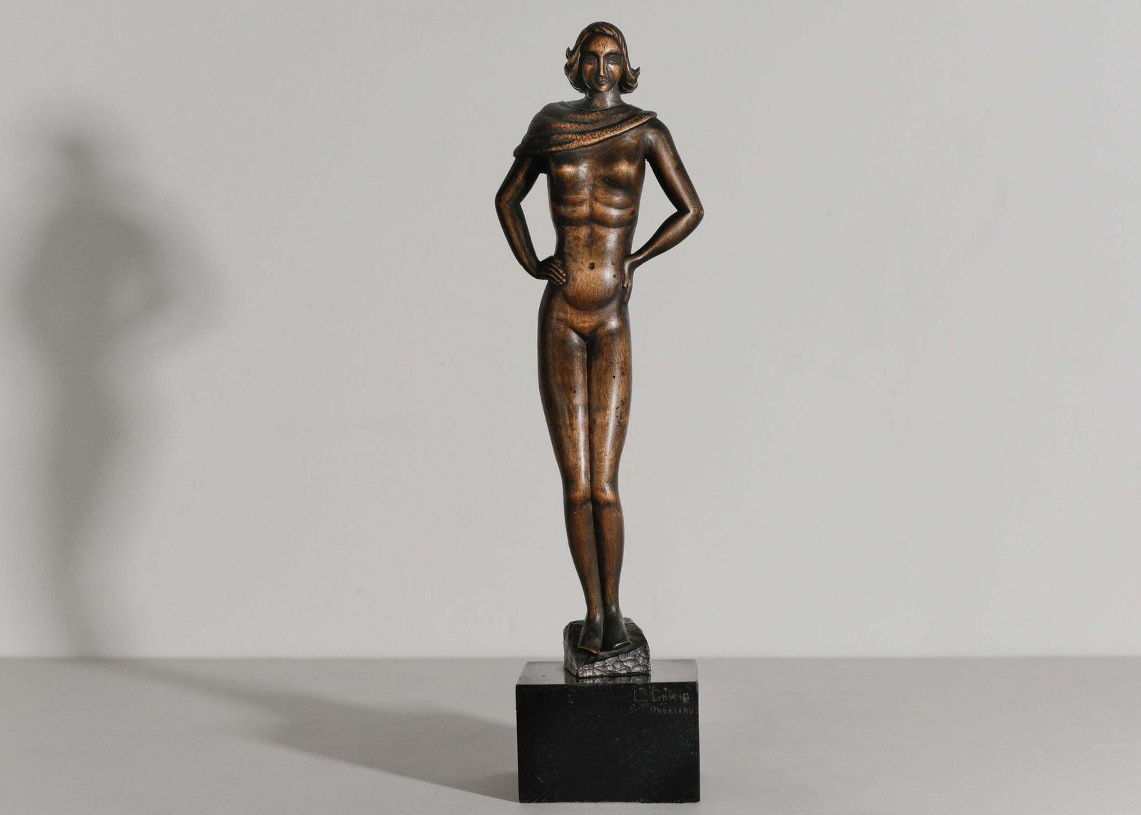 L. Garcia   Monceau   Female Nude With Draped Shawl photo vinterior