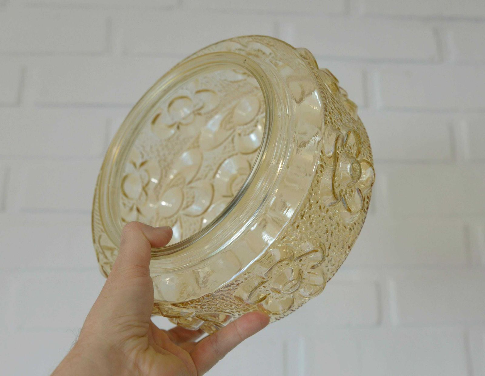 photo for sale Semi Flush Mount / Mid Century Lighting / Redesign Sconce / Amber Glass / Ceiling Light / Yugoslavia 1970's / Cool Lamp