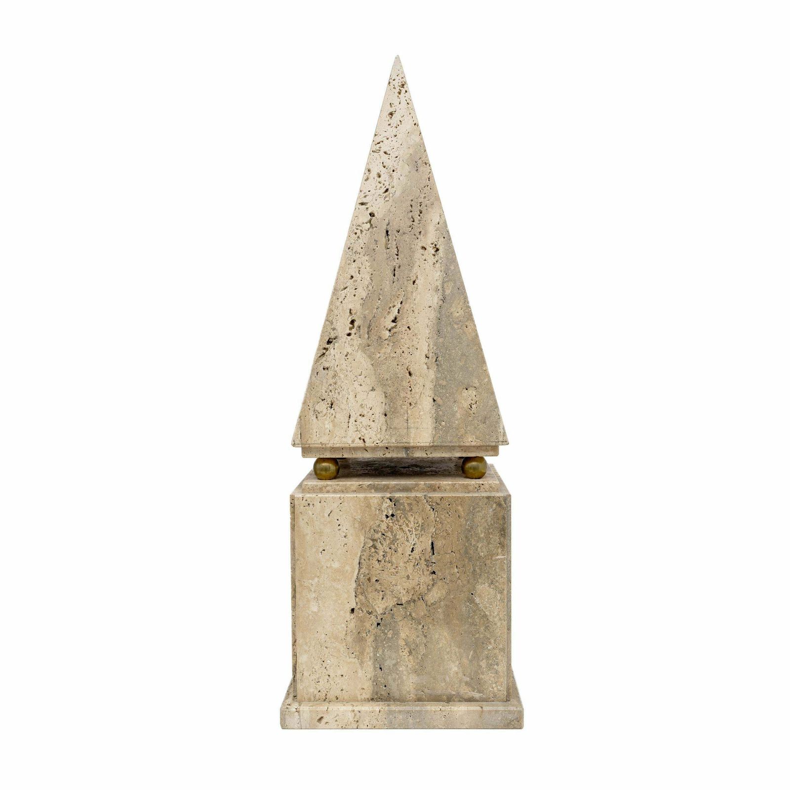 Pair Of Italian Minimalist Roman Travertine Obelisk, Italy, 1970 photo vinterior