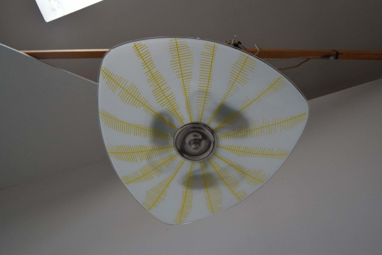 Mid Century Glass Pendant By Napako, Czechoslovakia, 1970s. photo vintage