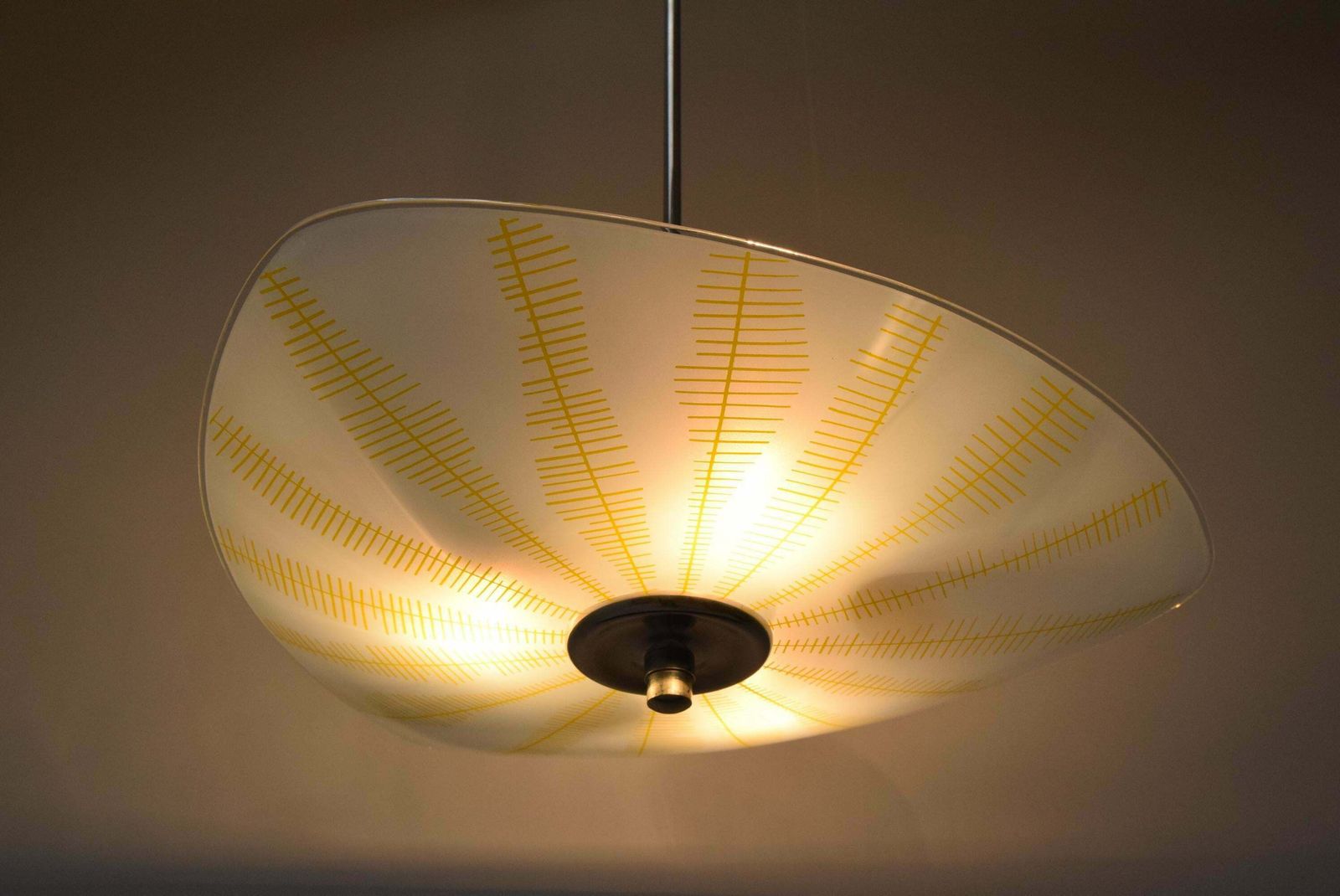 photo furniture Mid Century Glass Pendant By Napako, Czechoslovakia, 1970s.