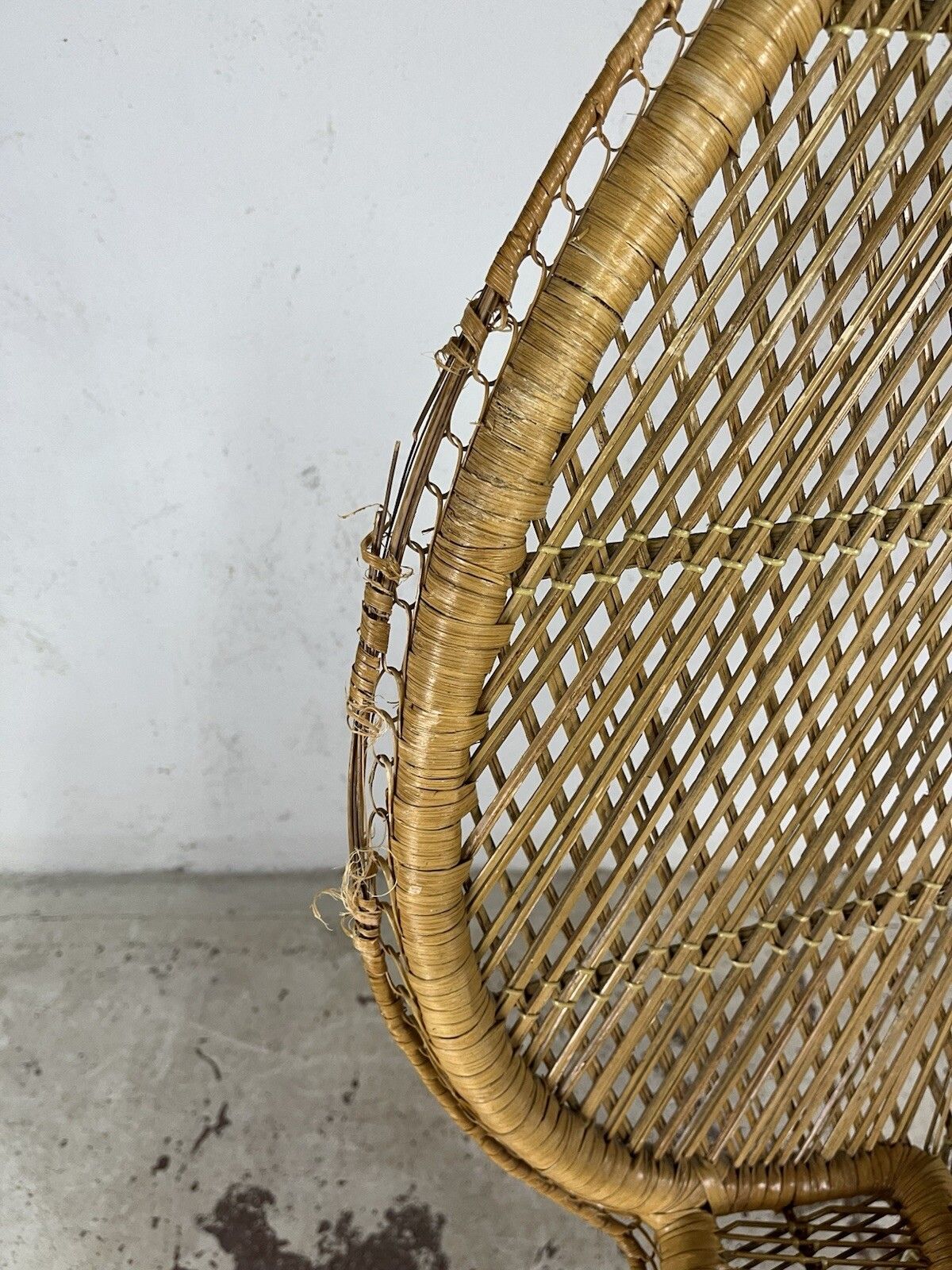 photo for sale Emanuelle Pavone Wimini Rattan Armchair 1960s Vintage Design