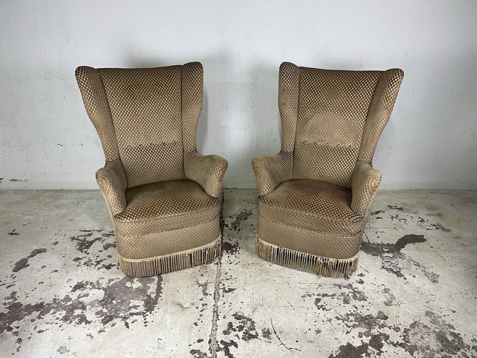 Pair Of Original Fabric Armchairs Gio Ponti 1950’s Vintage Design