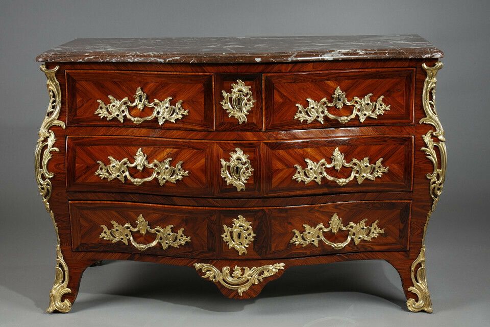 Commode Tombeau In Violet Wood Veneer Stamped With Lapie photo for sale