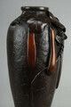 Japan, Meiji Period (1868 1912) : Bronze Vase With Shaded Brown Patina photo vintage