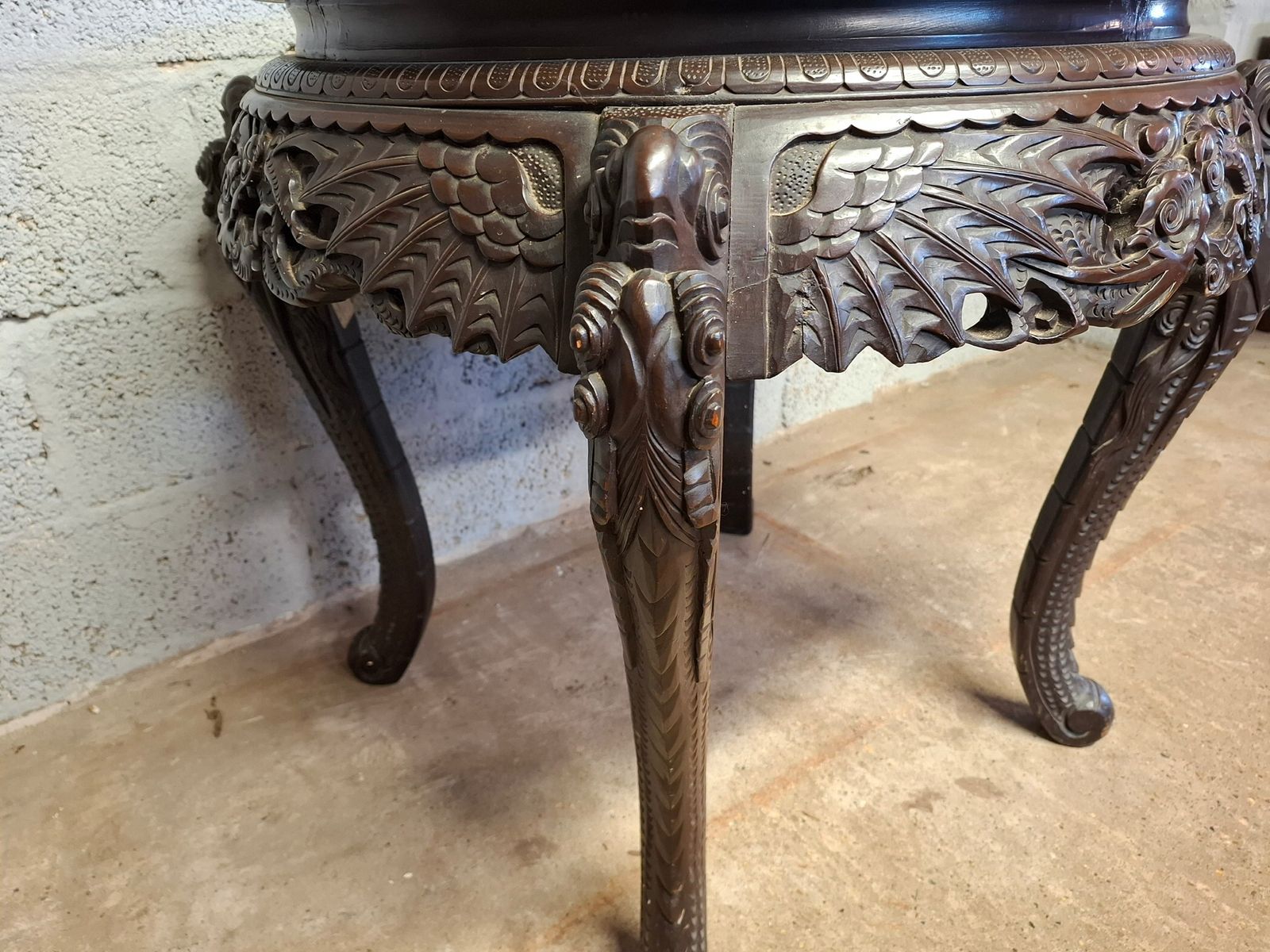Early 20th Century Japanese Meiji Carved Flying Dragon Table. photo furniture