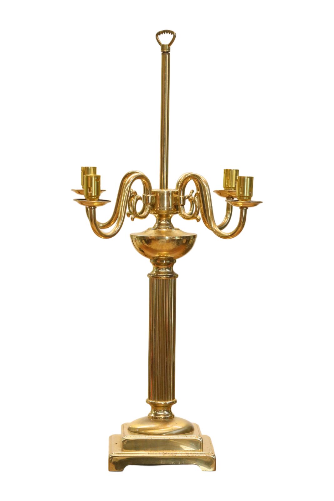 photo vintage Vintage Brass Electric Table Lamp With Candelabrum Design