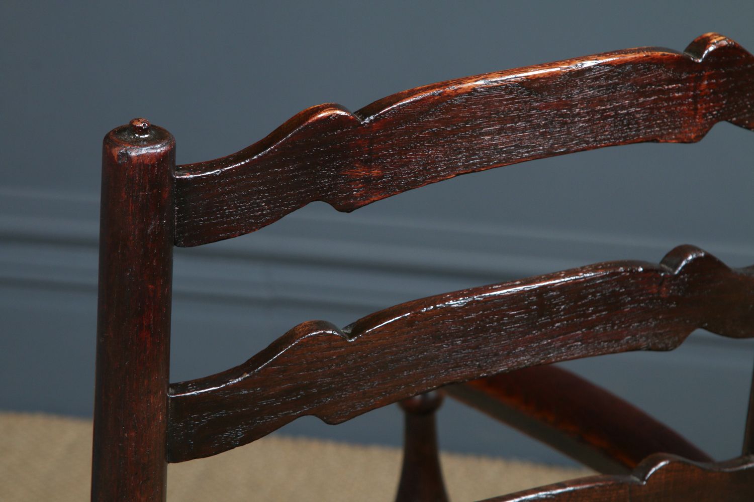 photo buy English Large Victorian Ash & Elm Lancashire Spindle Back Country Farmhouse Kitchen Dining Armchair / Chair (Circa 1890)