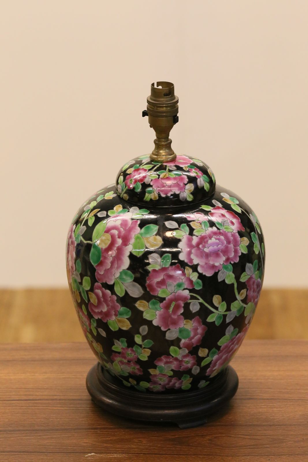 photo furniture Chinese Antique Porcelain Lamp With Floral Motif   51cm Height
