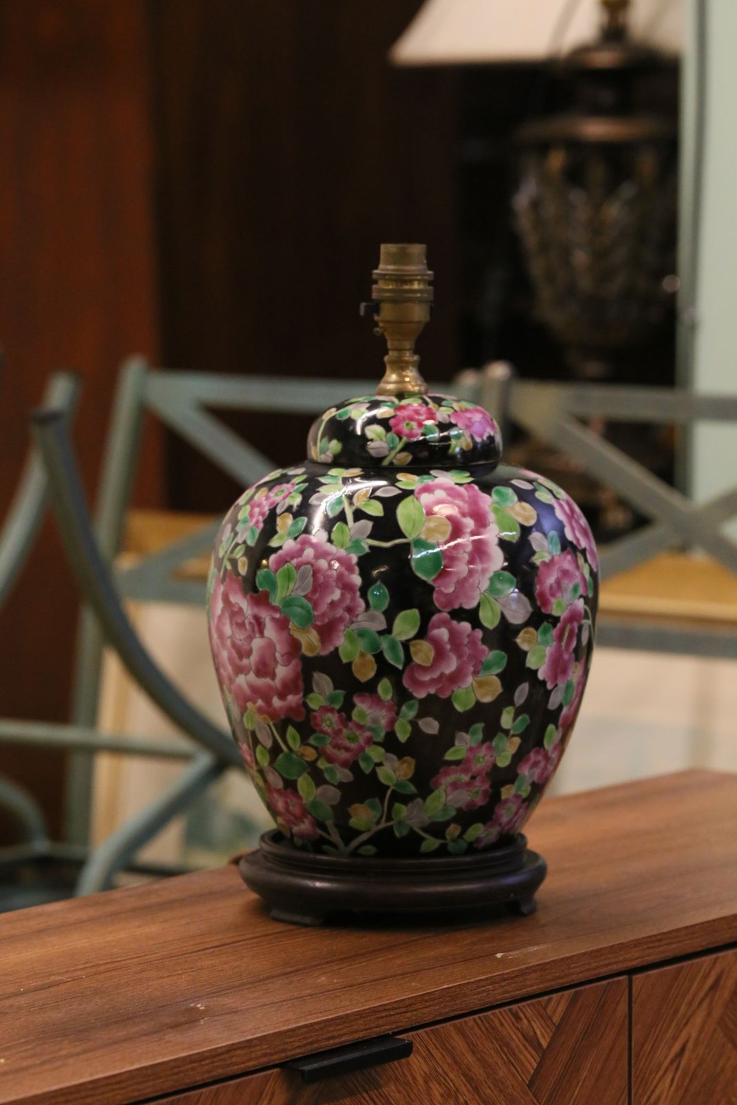 photo buy Chinese Antique Porcelain Lamp With Floral Motif   51cm Height