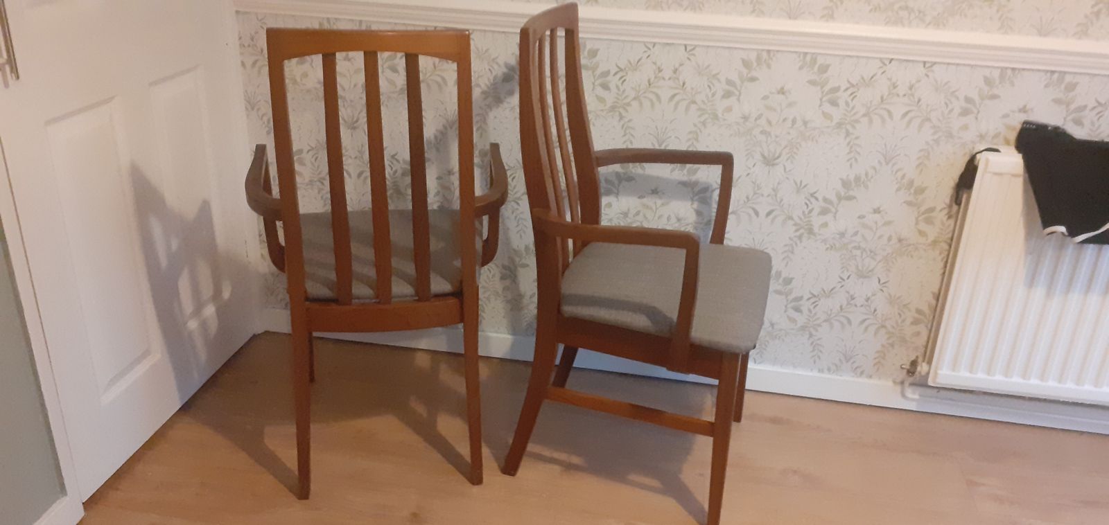 2 X William Lawrence Mid Century Teak Carver Dining Chairs photo vinterior