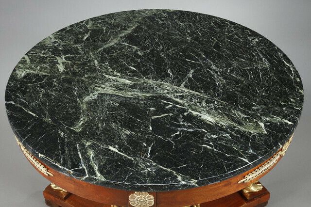 Large Empire Style Pedestal Table In Mahogany And Mahogany Veneer photo buy