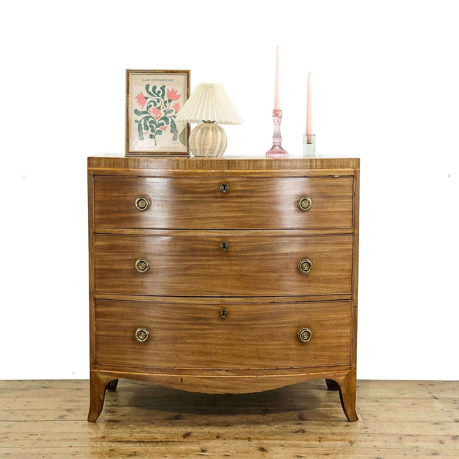 Antique Georgian Mahogany Bow Front Chest Of Drawers | Antique Storage | Bedroom Drawers | Antique Chest Of Drawer