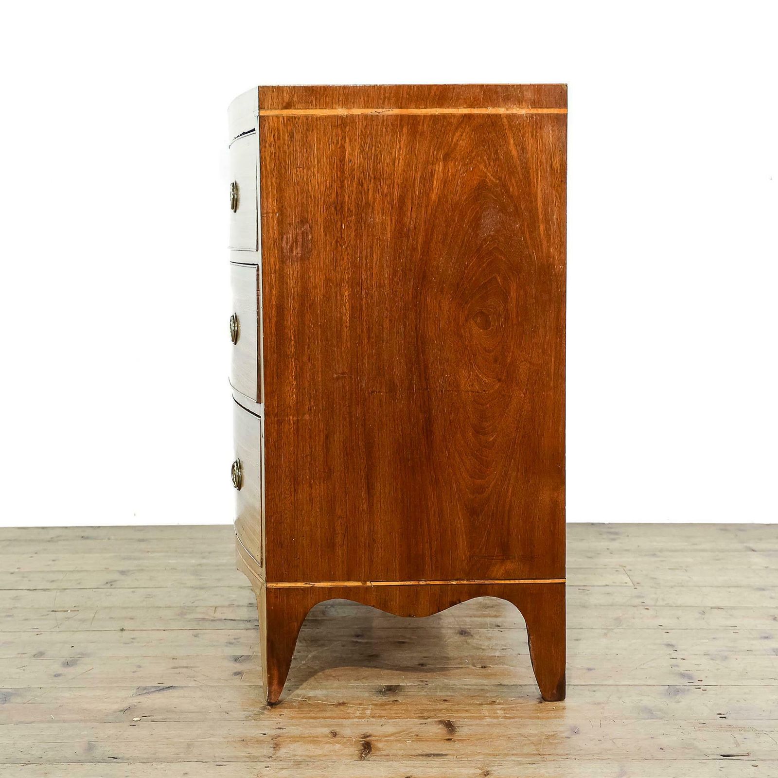 Antique Georgian Mahogany Bow Front Chest Of Drawers | Antique Storage | Bedroom Drawers | Antique Chest Of Drawer photo Furniture