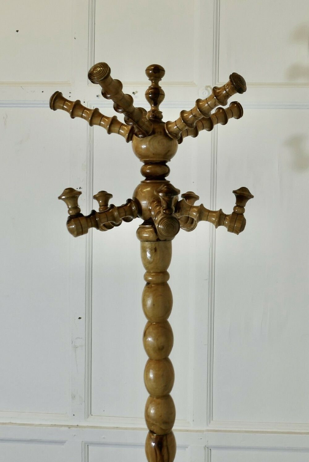 Bobbin Turned Yew Wood Hall Stand For Hats Coats And Umbrellas photo vinterior