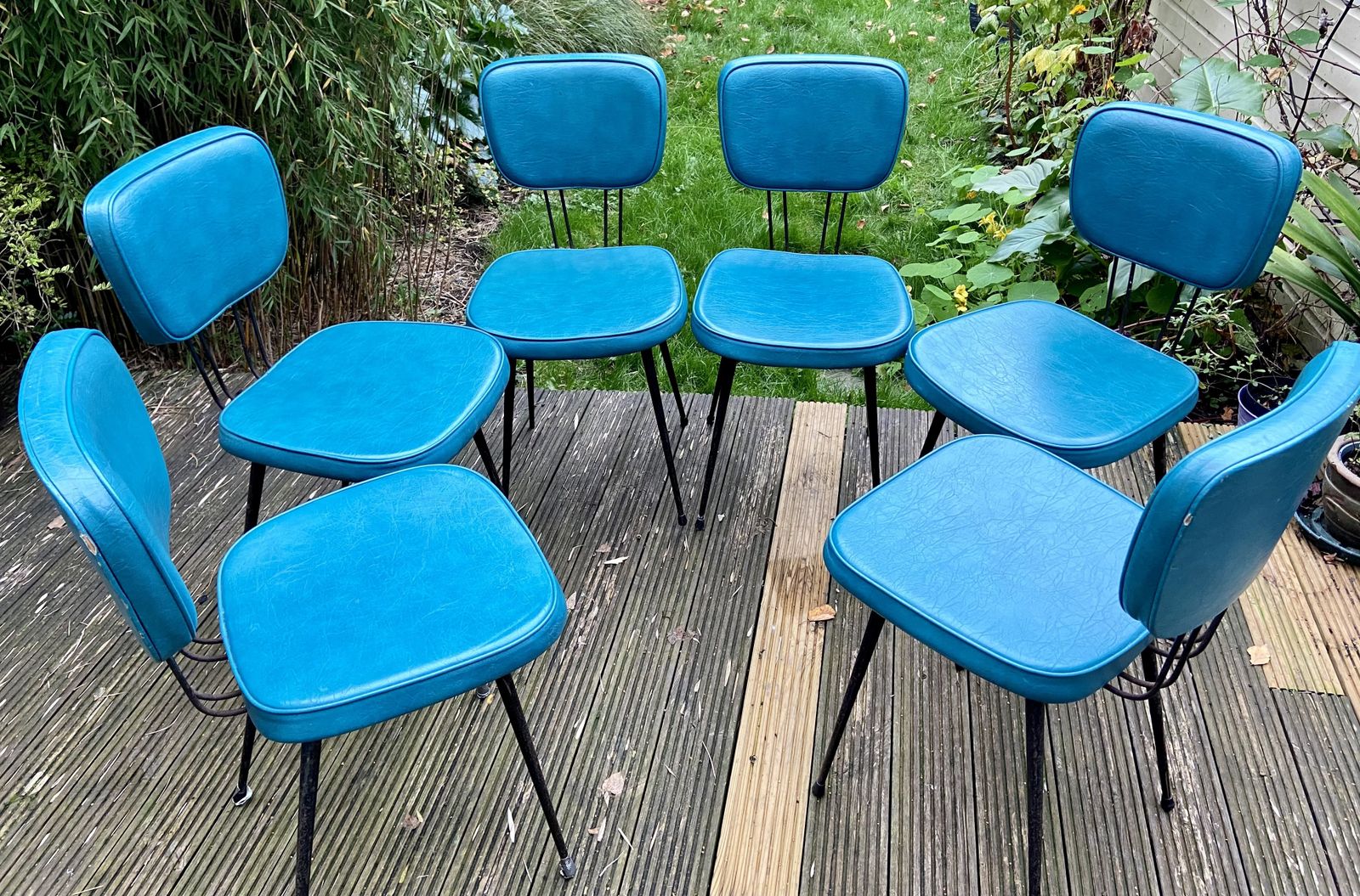 Set Of 6 French Dining Chairs Mid Century photo furniture