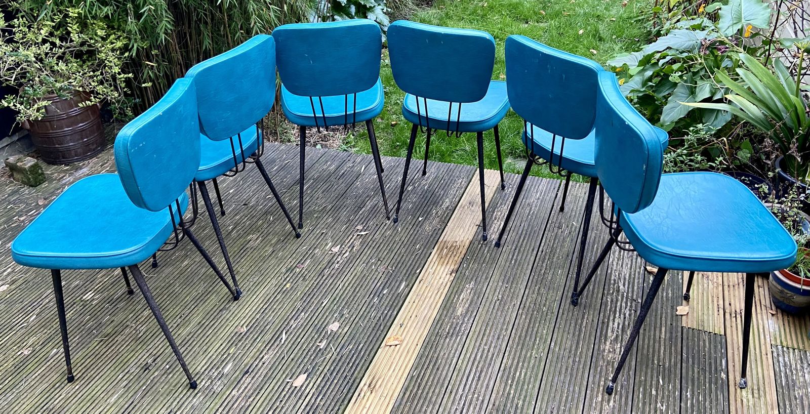 Set Of 6 French Dining Chairs Mid Century photo for sale