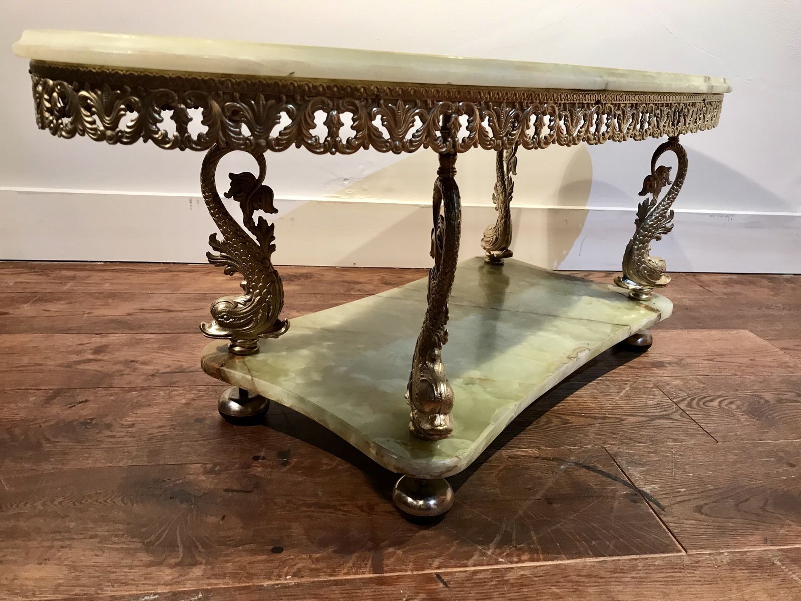 1970s Kitch Hollywood Glamour Oynx Coffee Table photo for sale