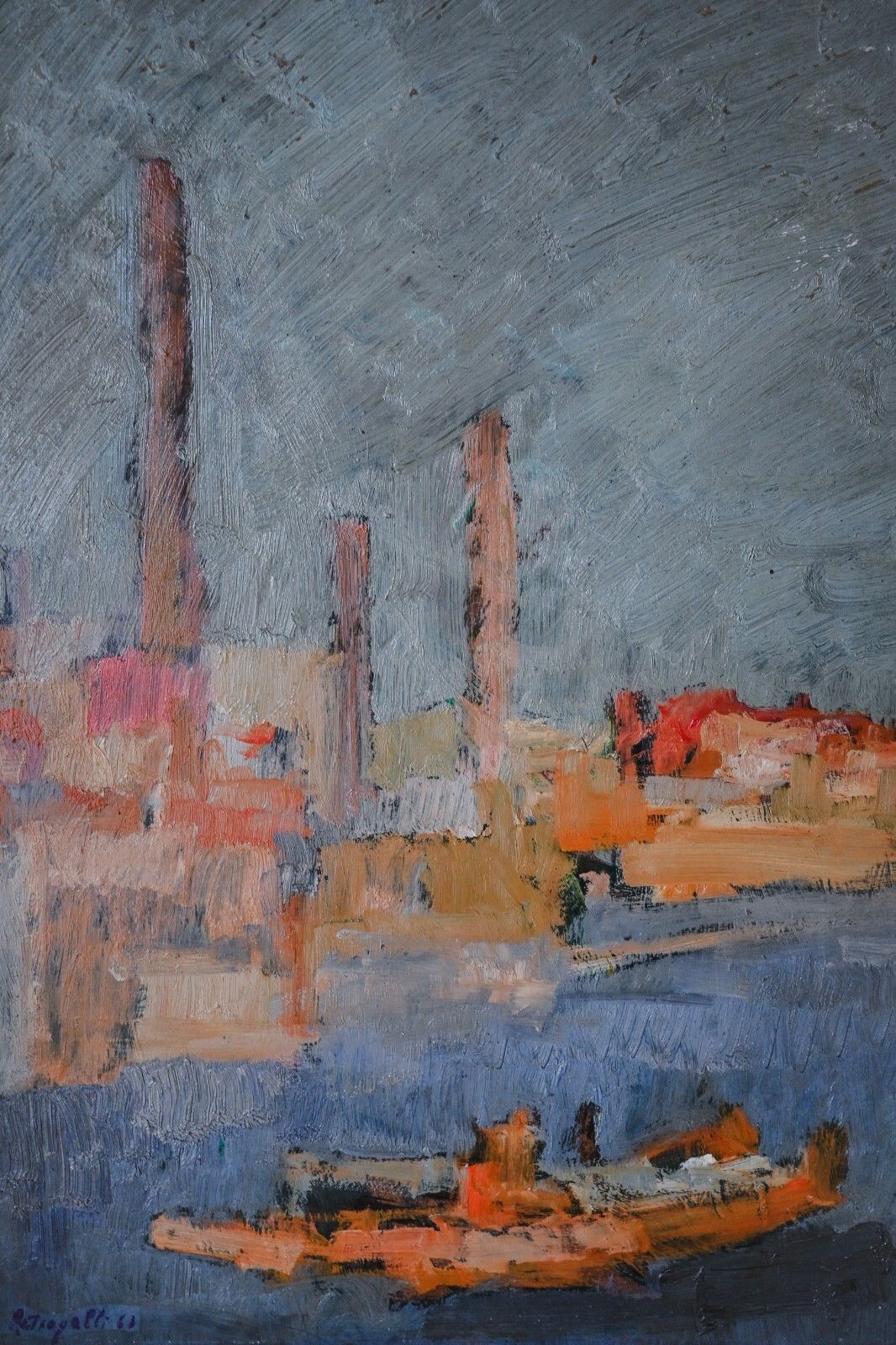 Hand Painted Painting, On Panel, Oil, Caesar Petrogalli  50*70cm photo furniture
