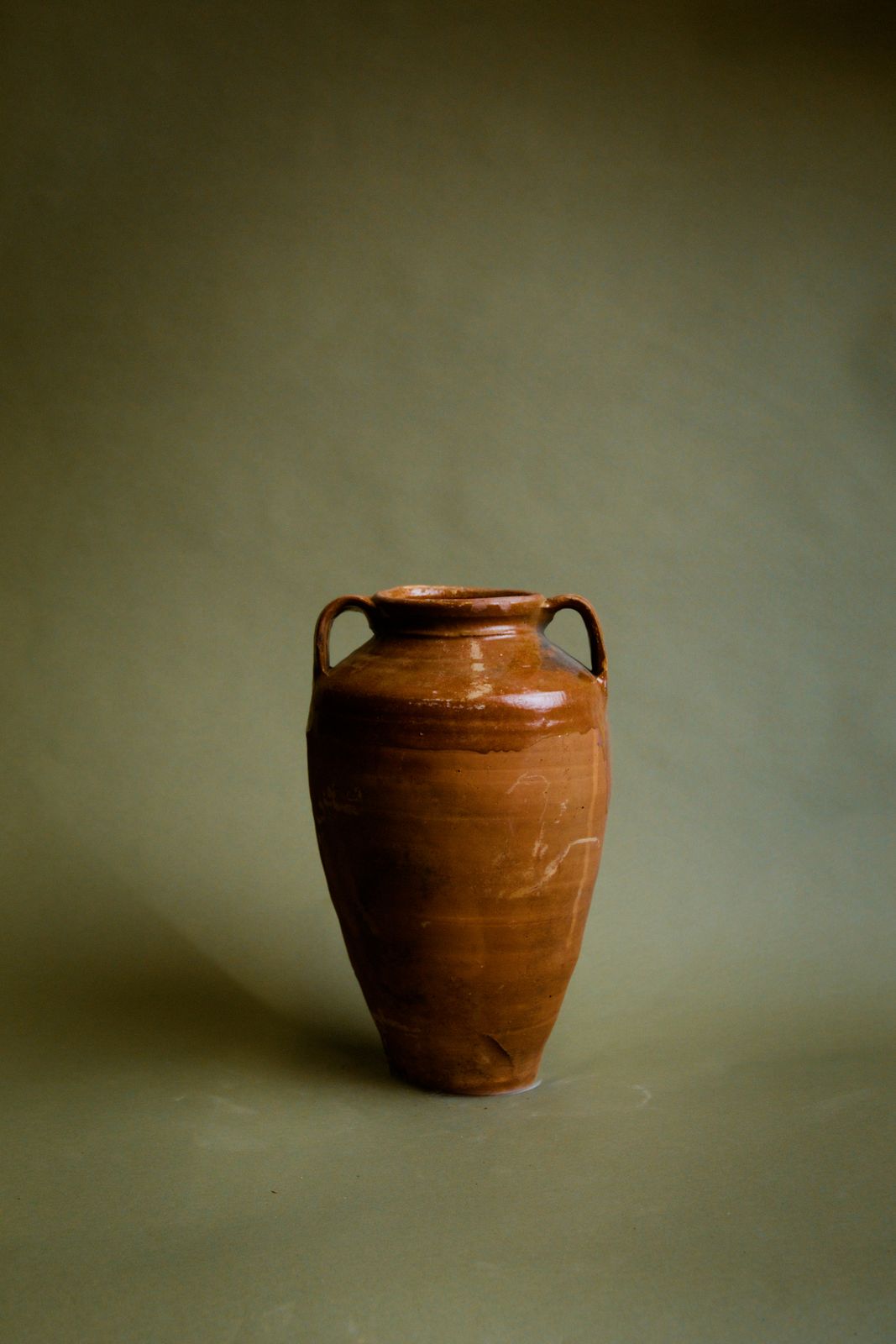 Earthen Anatolian Glazed Jar With Twin Handles For Mediterranean Interiors photo furniture