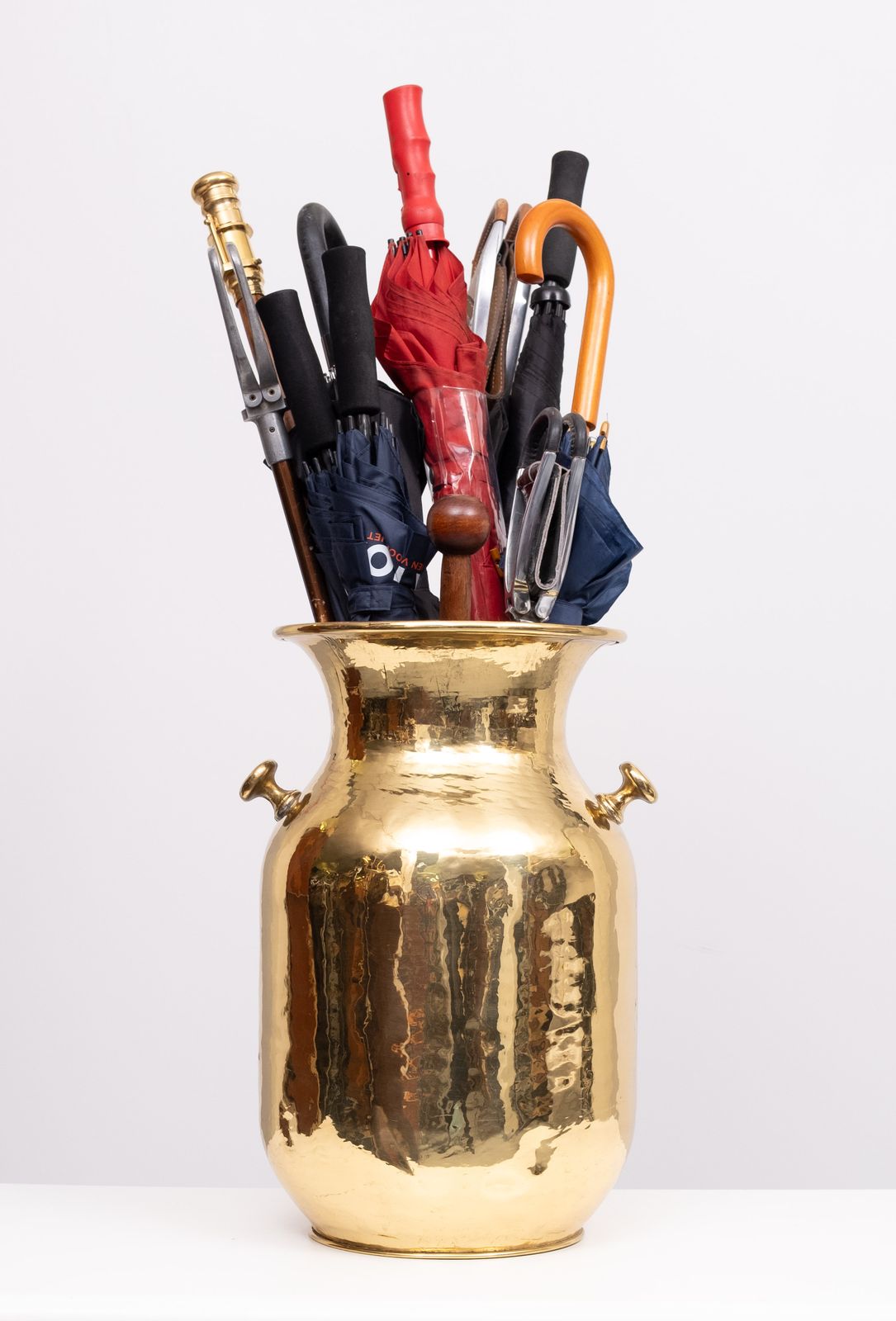 Handmade Brass Umbrella Stand By Samex Italy 1970s photo buy