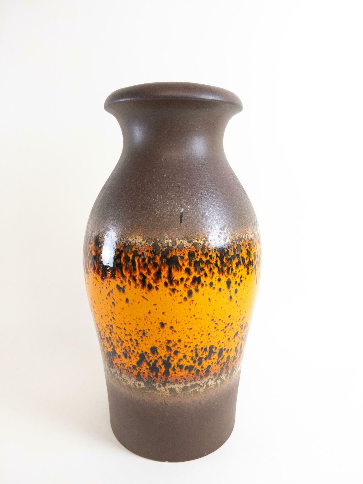 Xl Scheurich Floor Vase   West German Pottery   Retro Orange And Brown Ceramic Floor Vase   Form 290 40 photo vintage