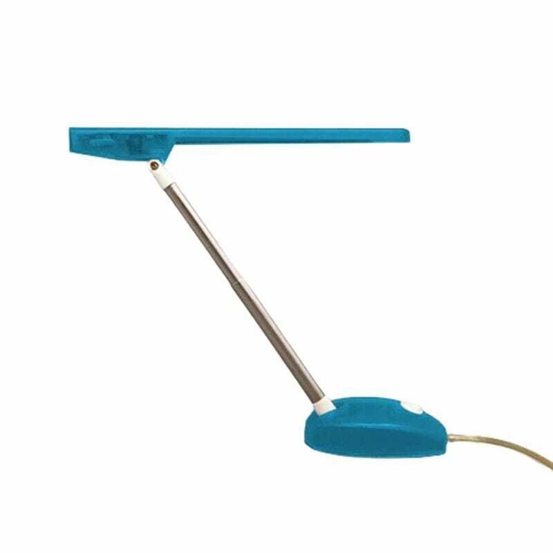 1990s Gorgeous Blue Table Lamp "Microlight" By Ernesto Gismondi For Artemide. Made In Italy