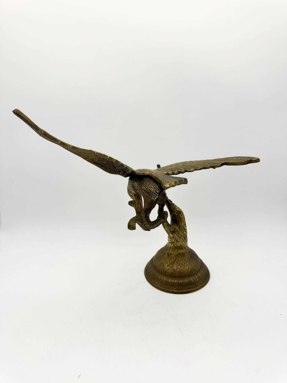 Vintage Wood, Brass And Copper Owl Figurine, Owl Ornament photo vinterior