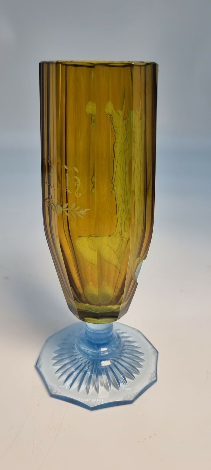 19th Century English Intaglio Engraved Stemmed Goblet, Circa 1880 photo for sale