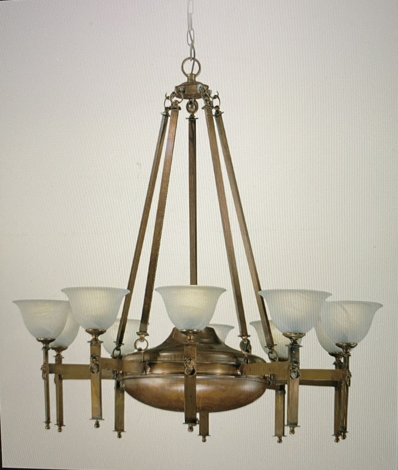 Pair Of Antique Bronze Finish Christopher Hyde Chandeliers photo Lighting