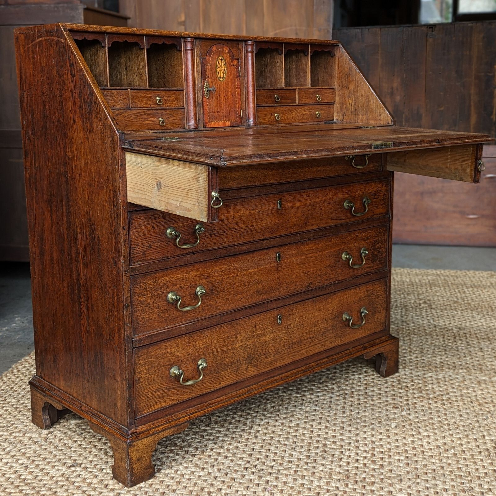 Antique Bureau Country Oak (Delivery Available) C1800 Home Office photo for sale
