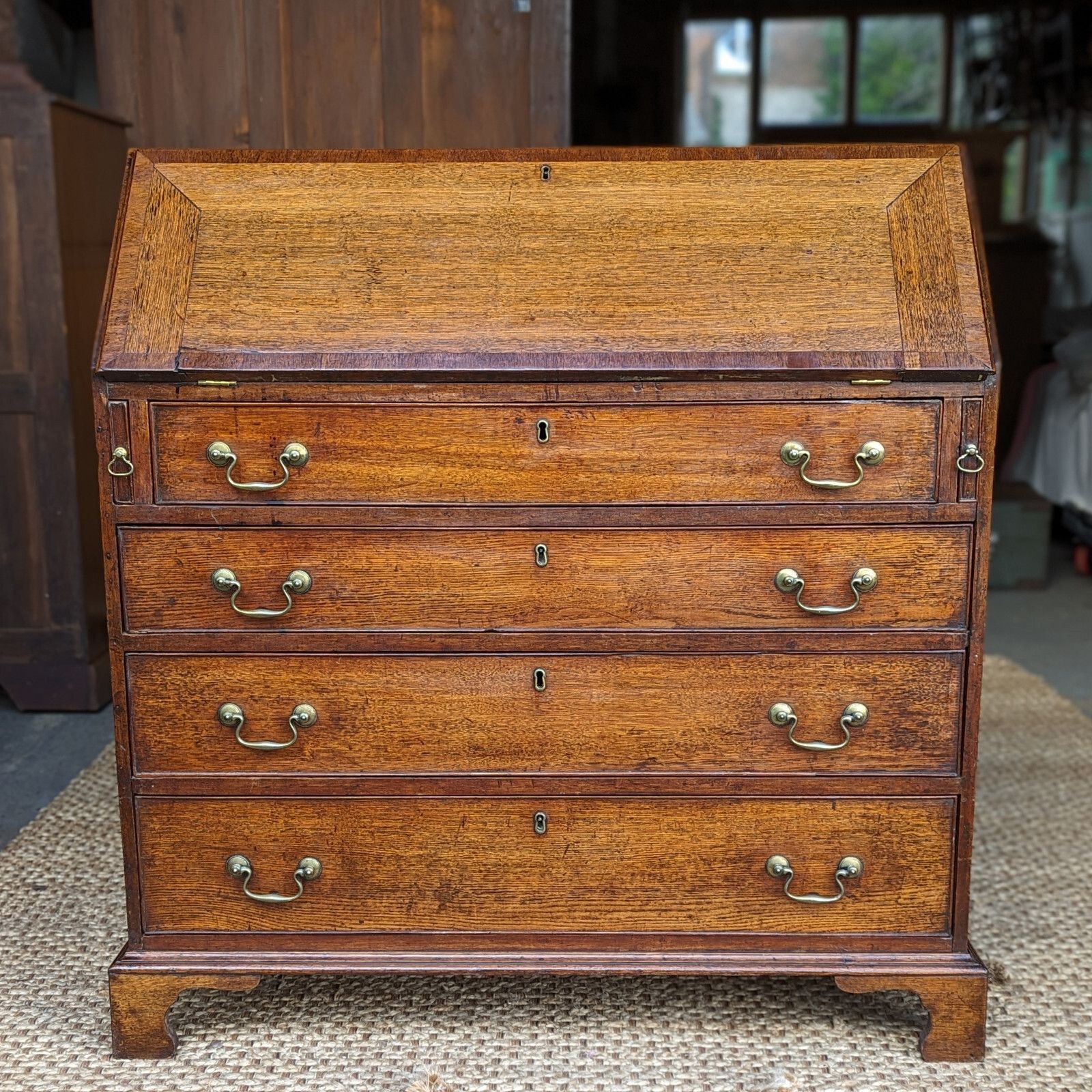 Furniture Antique Bureau Country Oak (Delivery Available) C1800 Home Office photo