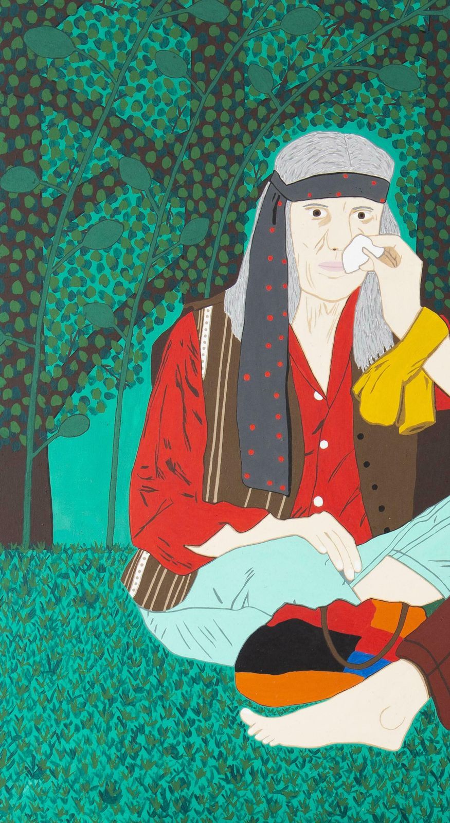 Hecker, Péter (1963): Two Old Hippies With Hay Fever Wiping Eachother's Noses photo Art