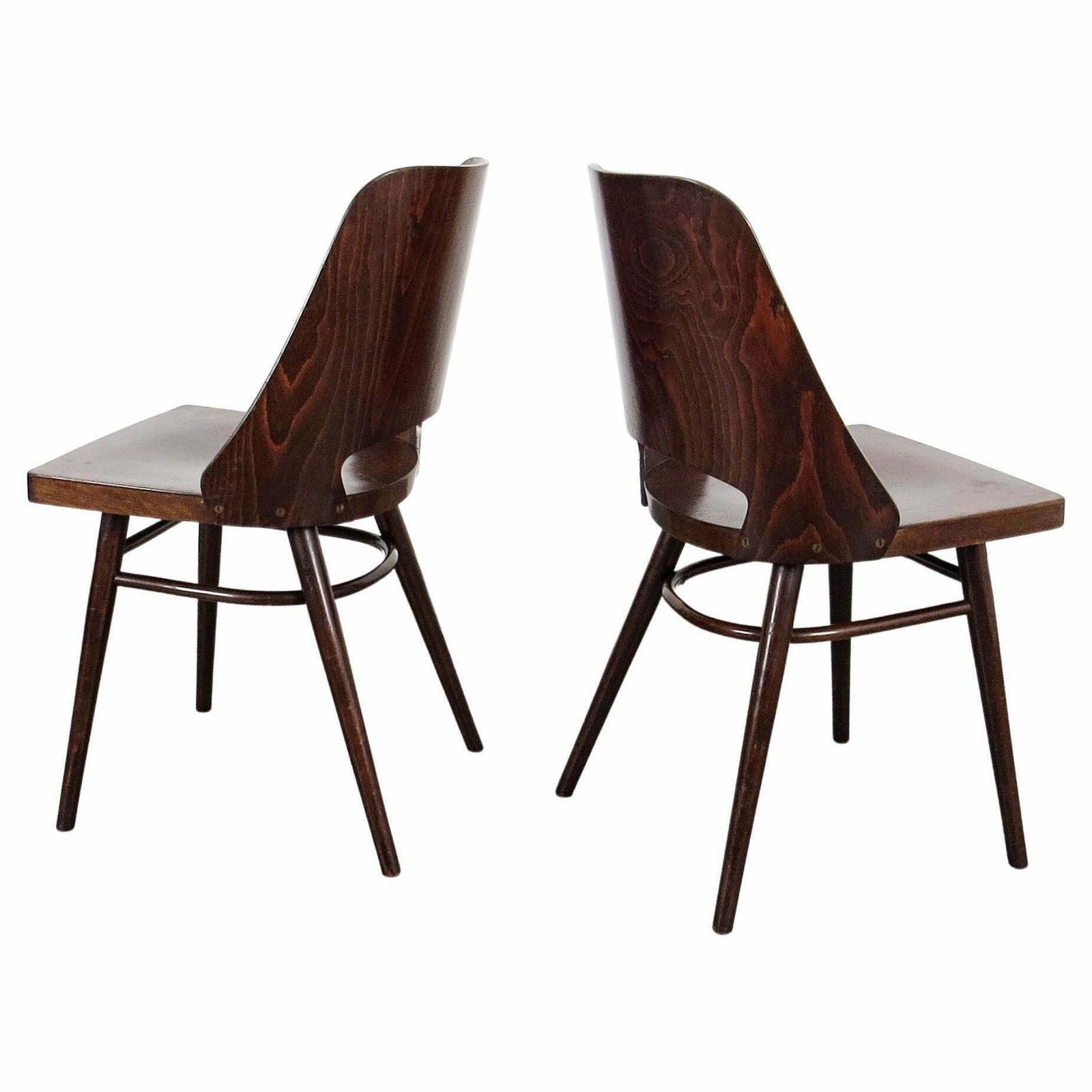Ton Wooden Chairs In Pair, 1960s '2 Pieces' photo for sale