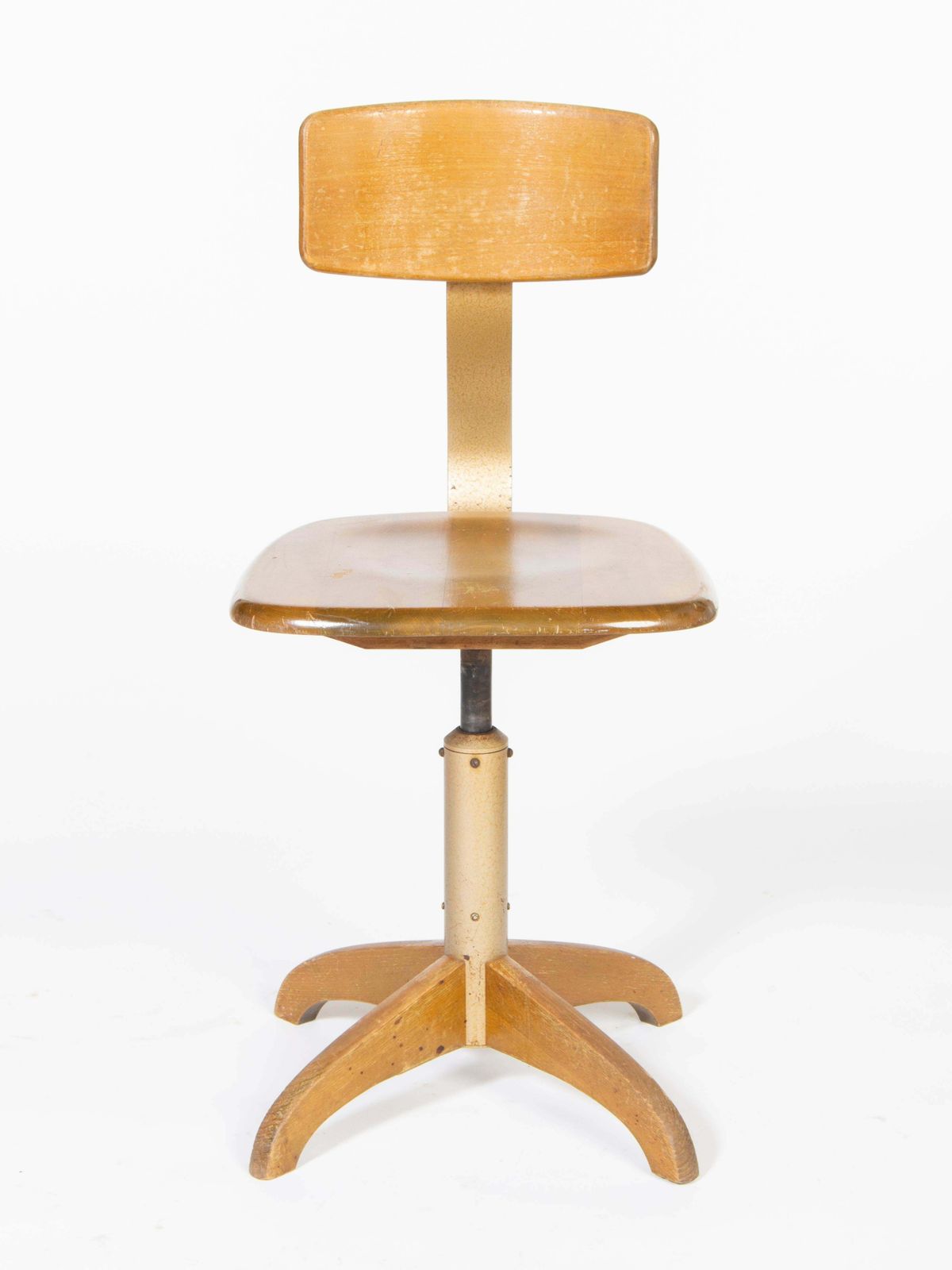 Bauhaus Ama Elastik Wooden Workshop Swivel Chair, Model No. 364 photo furniture
